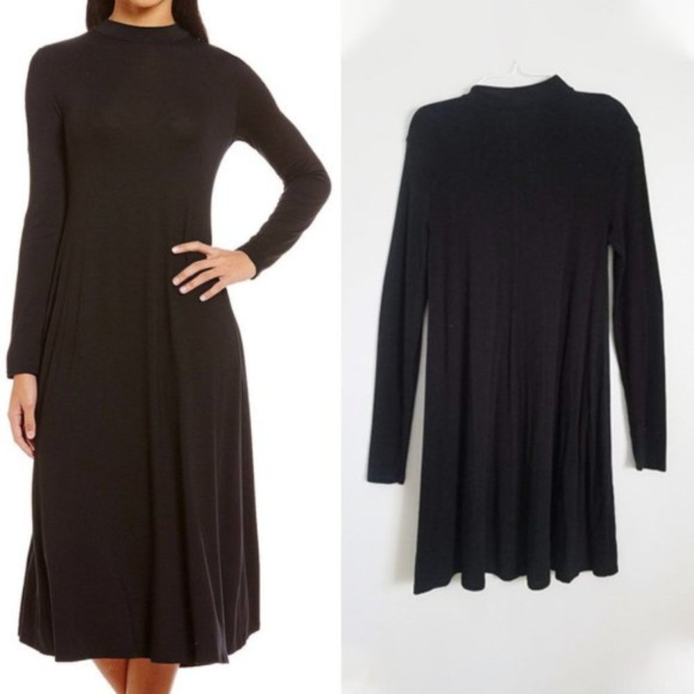 Forever 21 Black Mock Neck Jersey Dress